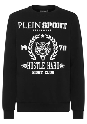 Plein Sport logo-print cotton-blend sweatshirt - Black