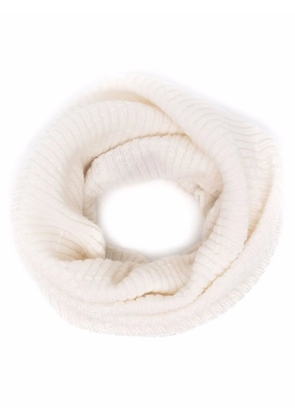 Barrie ribbed-knit cashmere snood - White