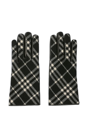 Burberry check wool cashmere gloves - Black