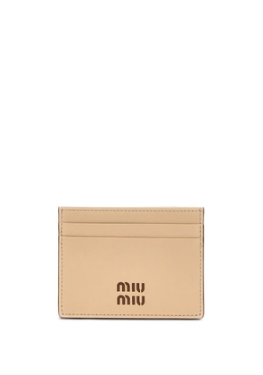 Miu Miu logo-print cardholder - Neutrals