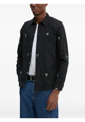 PS Paul Smith flower-embroidered shirt - Black