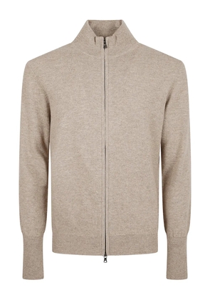 Ballantyne zip-up plain cardigan - Neutrals