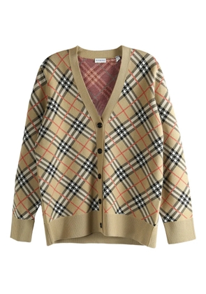 Burberry check-pattern cardigan - Neutrals