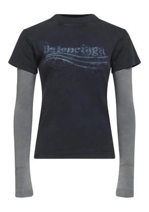Balenciaga Trompe-l'oeil cotton T-shirt - Black