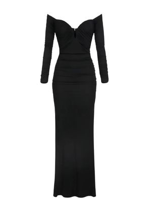 Elisabetta Franchi off-shoulder ruched dress - Black