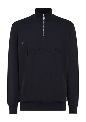 Billionaire logo-embroidered half-zip sweater - Blue