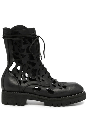 Guidi cut-out lace-up boots - Black