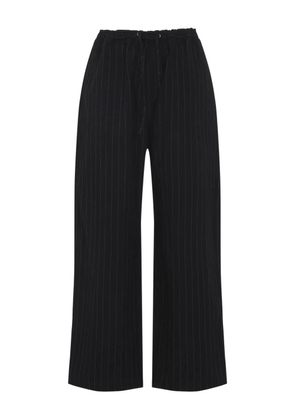 Studio Nicholson drawstring-fastening pinstripe trousers - Black