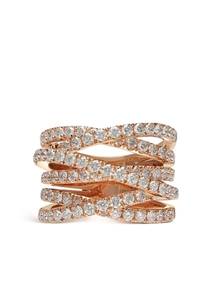 LEO PIZZO 18kt rose gold diamond Waves ring - Pink