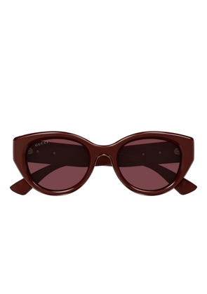 Gucci round-frame logo-detail sunglasses - Red