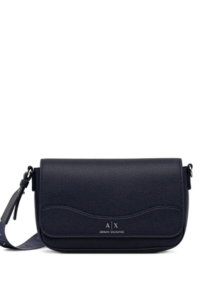 Armani Exchange logo flap cross body bag - Blue