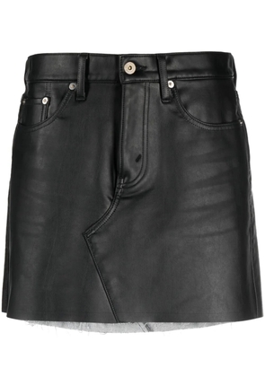 Junya Watanabe raw-cut faux-leather miniskirt - Black