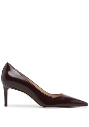 Stuart Weitzman pointed-toe 75mm leather pumps - Purple