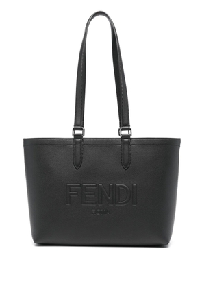 FENDI Roma logo-embossed leather tote bag - Black