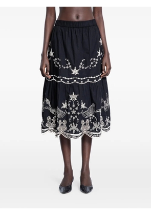 Sea embroidered kingsley skirt - Black