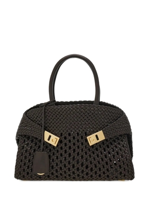 Ferragamo woven hug tote bag - Brown