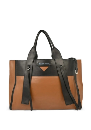 Prada Pre-Owned 2010s colourblock leather tote bag - Brown