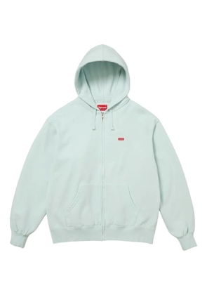 Supreme logo-patch zip-up hoodie - Green