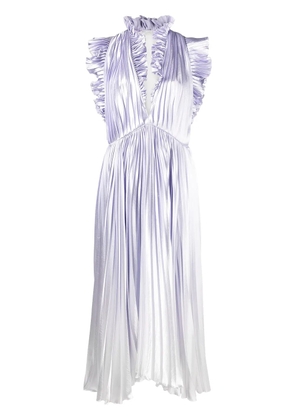 Philosophy Di Lorenzo Serafini metallic-sheen plissé dress - Purple