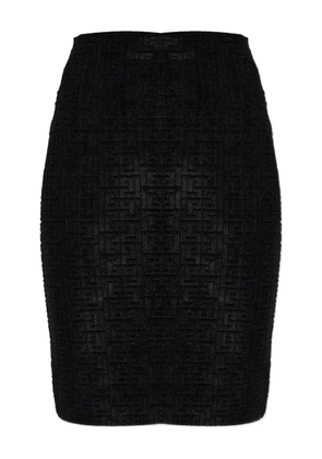 Balmain logo-pattern pencil skirt - Black