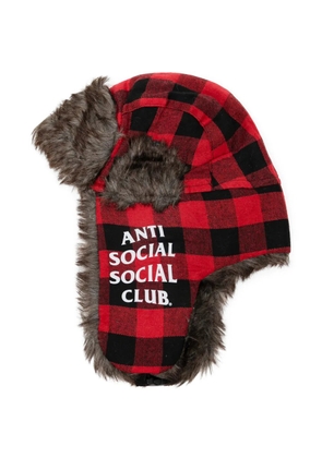 Anti Social Social Club Trapper flannel hat - Red
