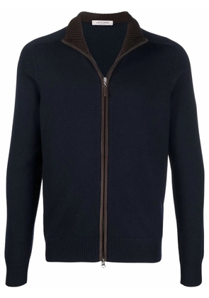 Fileria fine-knit zipped cardigan - Blue