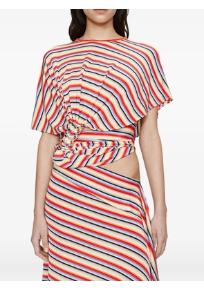 Christopher Esber Calypso coiled jersey striped blouse - Neutrals