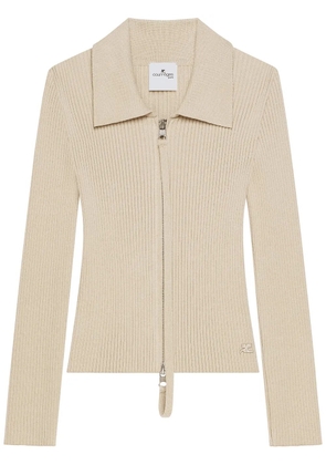 Courrèges zip-up cardigan - Neutrals