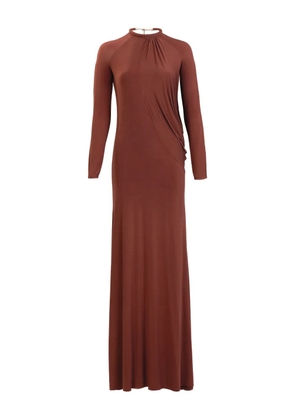 Silvia Tcherassi Lais draped long-sleeve maxi dress - Brown