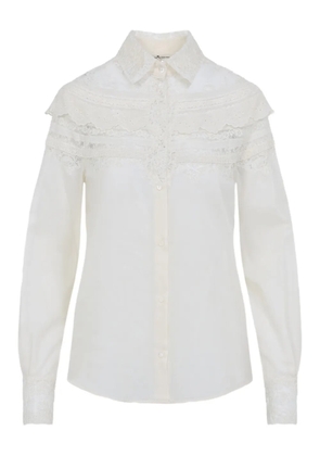 Ermanno Scervino lace-detail buttoned shirt - White