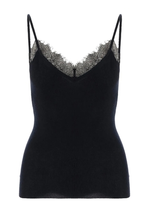 arch4 ribbed lace top - Black