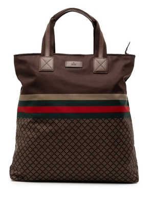 Gucci Pre-Owned 2016-2025 Diamante Web Nylon tote bag - Brown