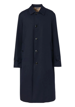 Burberry single-breasted hooded coat - Blue