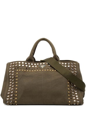 Prada Pre-Owned 2000-2025 Large Canvas Canapa Bijoux satchel - Green
