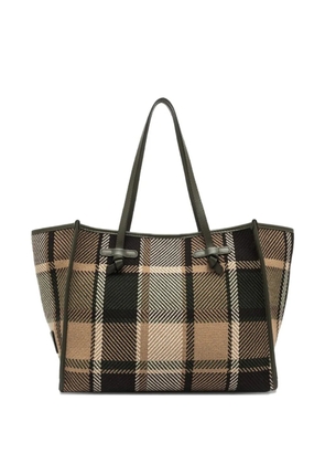 GIANNI CHIARINI two-tone plaid marcella tote bag - Neutrals