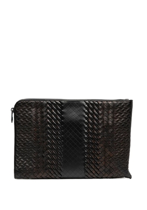 Bottega Veneta Pre-Owned 2012-2025 Nappa Intreccio Imperatore Zip clutch bag - Brown