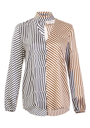 Silvia Tcherassi Jasper striped V-neck blouse - Brown