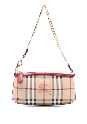 Burberry Pre-Owned 2000-2017 Haymarket Check Coated Canvas Clara Pochette shoulder bag - Brown