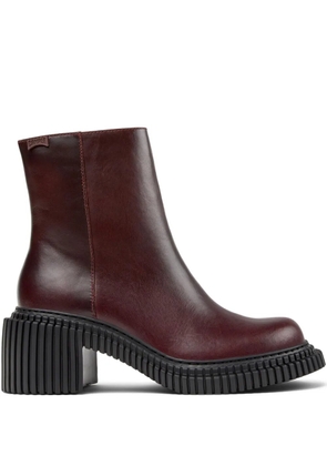 Camper 70mm Pix London leather zip-fastening block-heel boots - Red