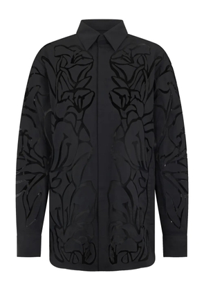 Valentino Garavani floral cut-out shirt jacket - Black