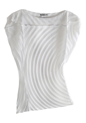 Issey Miyake Paper Bag Pleats curved top - White