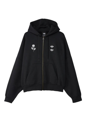 Willy Chavarria x Adidas embroidered zip hoodie - Black