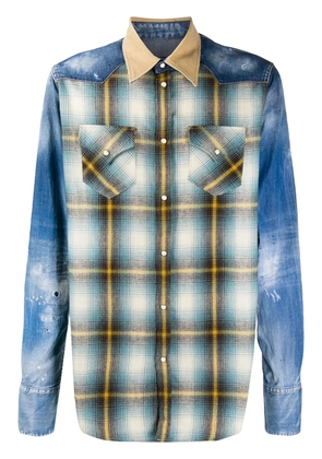 DSQUARED2 patchwork button shirt - Blue