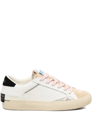 Crime London leather-panelled stitching sneakers - White
