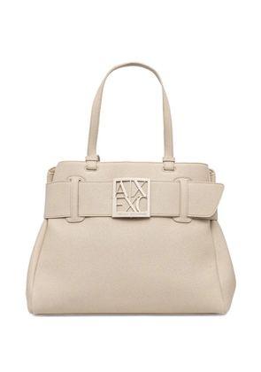 Armani Exchange logo-appliqué tote bag - Neutrals