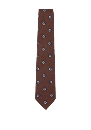 BIGI MILANO diamond-print tie - Brown