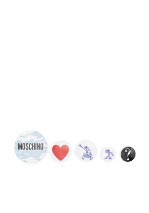 Moschino logo-motif pin set (set of five) - White
