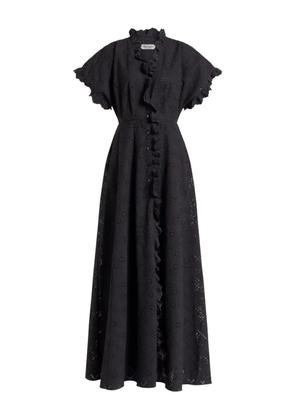 Alberta Ferretti ruffled eyelet dress - Black