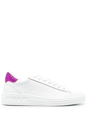 MSGM contrast heel-counter leather sneakers - White