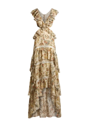 ETRO floral-print ruffled dress - Yellow